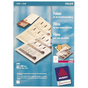 Folija Laser A4 100my mat pk100 Zweckform 3491