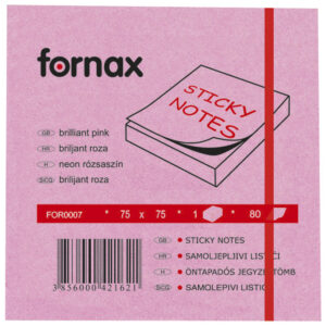 Blok samoljepljiv 75x75mm 80L Fornax neon-rozi