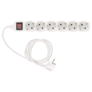 Kabel produžni s prekidačem 6rupa/5m bijeli blister