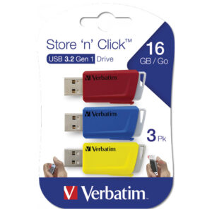 Memorija USB 3x16GB 3.0 Store'n'Click Verbatim 49306 crveni/plavi/žuti blister