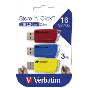 Memorija USB 3x16GB 3.0 Store'n'Click Verbatim 49306 sortirano blister