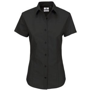 Košulja ženska kratki rukavi B&C Heritage 125g crna XS