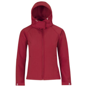 Jakna zip ženska B&C Hooded Softshell crvena XL
