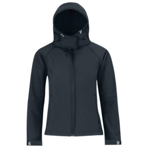 Jakna zip ženska B&C Hooded Softshell tamno plava XL