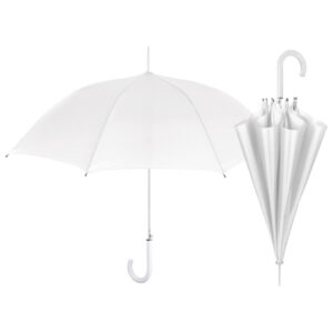 Kišobran ručni s plastičnom ručkom Basic Perletti 12065 bijeli