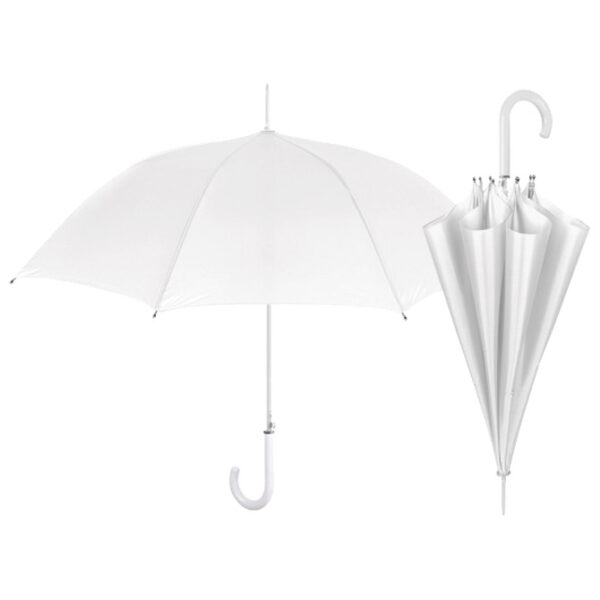 Kišobran ručni s plastičnom ručkom Basic Perletti 12065 bijeli