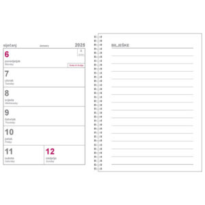 Uložak za stolni kalendar spiralni uvez samoljepljiv