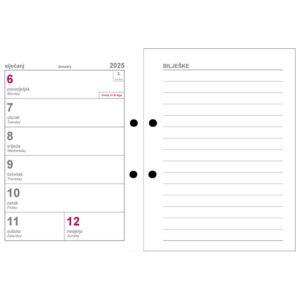 Uložak za stolni kalendar-posebne rupe 4,5 cm
