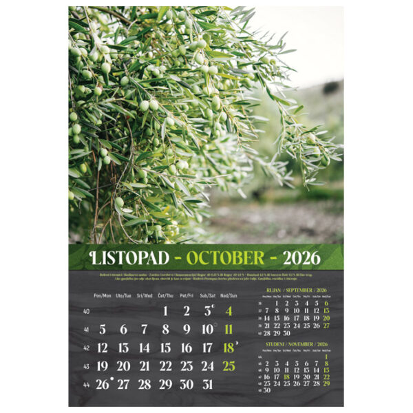 Kalendar Masline 2026 13 listova spirala - Slika 4