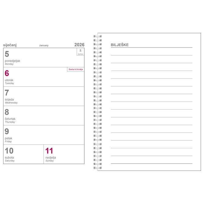 Uložak za stolni kalendar-spiralni uvez samoljepljiv