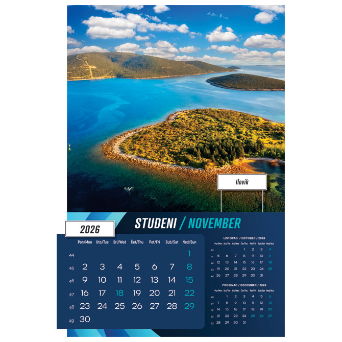 Kalendar Biseri Jadrana 2026 13 listova spirala - Slika 3