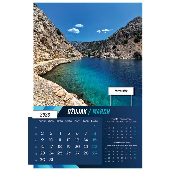 Kalendar Biseri Jadrana 2026 13 listova spirala - Slika 11