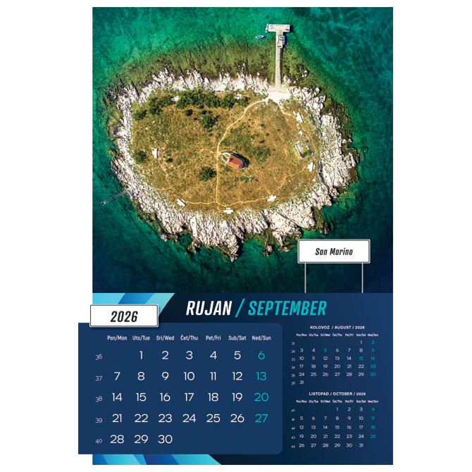 Kalendar Biseri Jadrana 2026 13 listova spirala - Slika 5