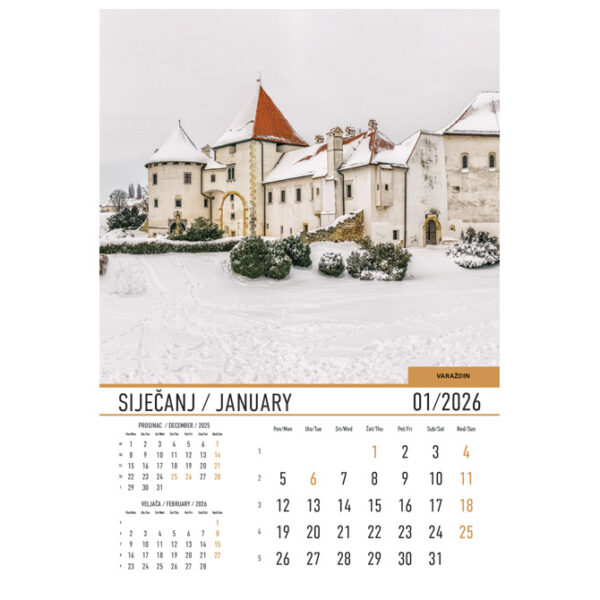 Kalendar Dvorci i utvrde 2026 13 listova spirala - Slika 13