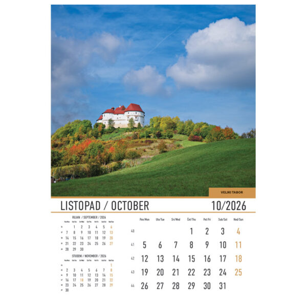 Kalendar Dvorci i utvrde 2026 13 listova spirala - Slika 4