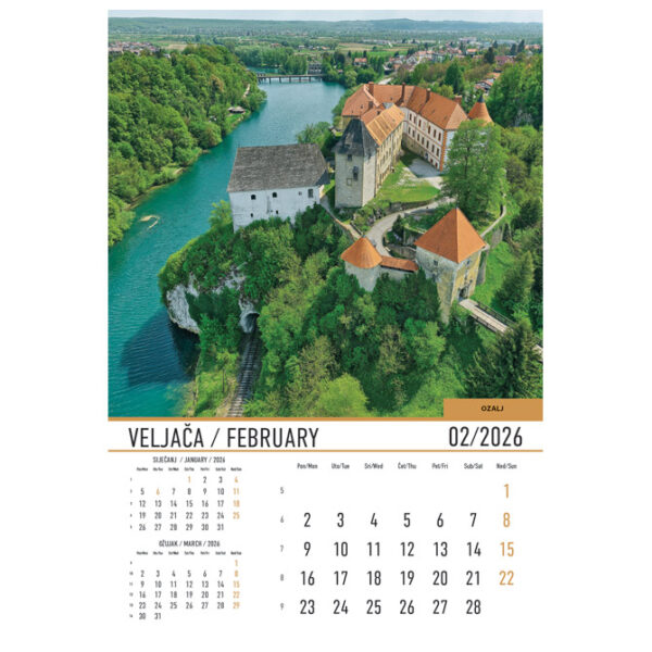 Kalendar Dvorci i utvrde 2026 13 listova spirala - Slika 12
