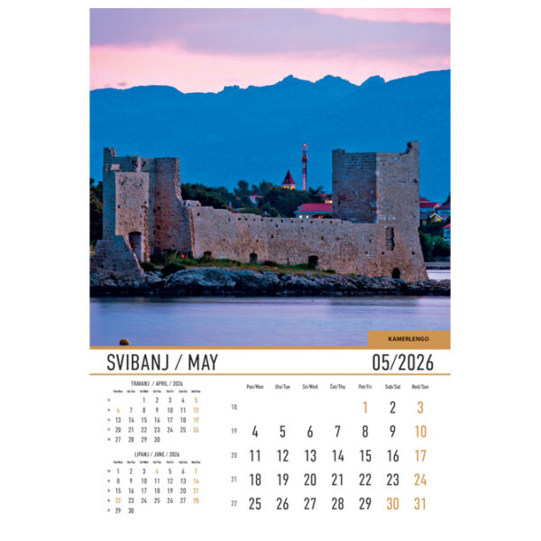 Kalendar Dvorci i utvrde 2026 13 listova spirala - Slika 9