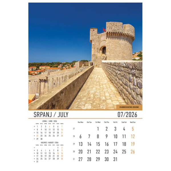 Kalendar Dvorci i utvrde 2026 13 listova spirala - Slika 7