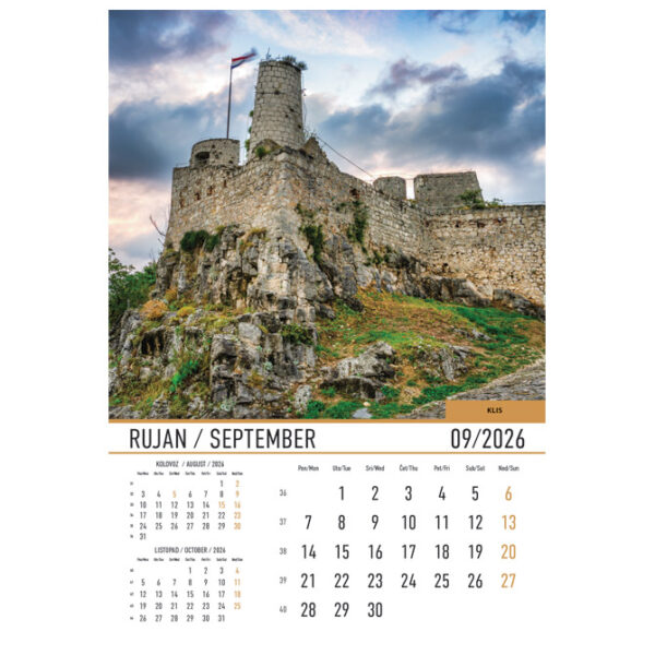 Kalendar Dvorci i utvrde 2026 13 listova spirala - Slika 5