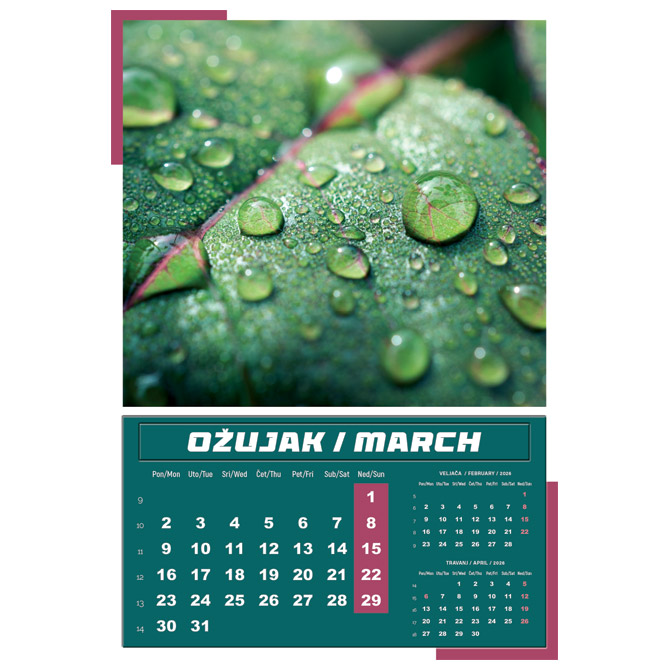 Kalendar Igre prirode 2026 13 listova spirala - Slika 11