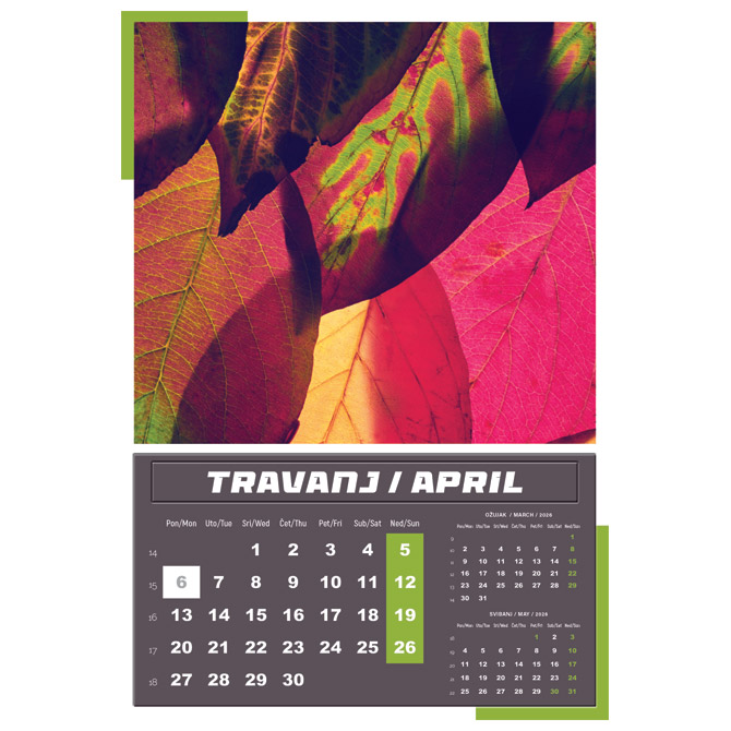 Kalendar Igre prirode 2026 13 listova spirala - Slika 10