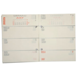 Uložak za stolni kalendar - standardne rupe 7 cm-tjedni